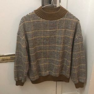 Oak + Fort Houndstooth Mockneck Sweater